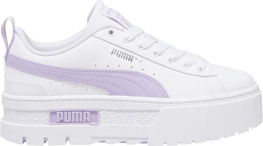  Puma Mayze Leather Big Kid &#039;White Vivid Violet&#039;