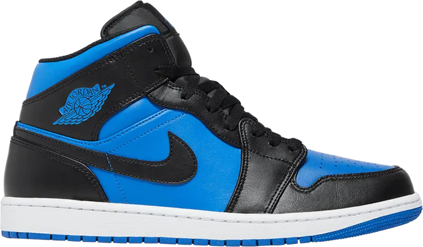  Jordan 1 Mid Black Royal Metallic