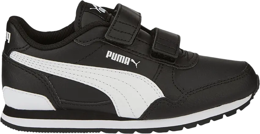  Puma ST Runner v3 Leather Little Kid &#039;Black White&#039;