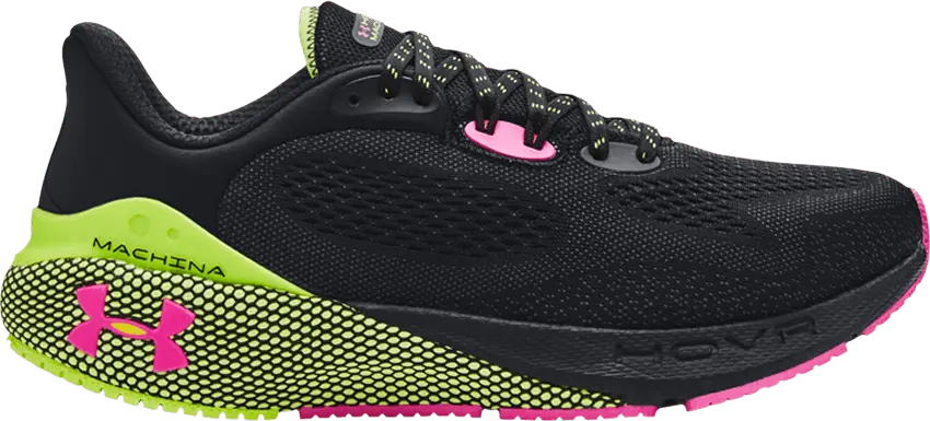  Under Armour HOVR Machina 3 &#039;Black Lime Pink&#039;