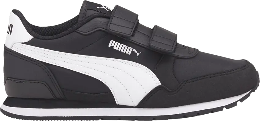  Puma ST Runner v3 Nylon Little Kid &#039;Black White&#039;