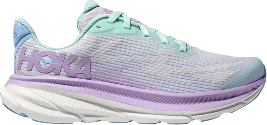  Hoka One One Clifton 9 Kids &#039;Sunlit Ocean Lilac Mist&#039;