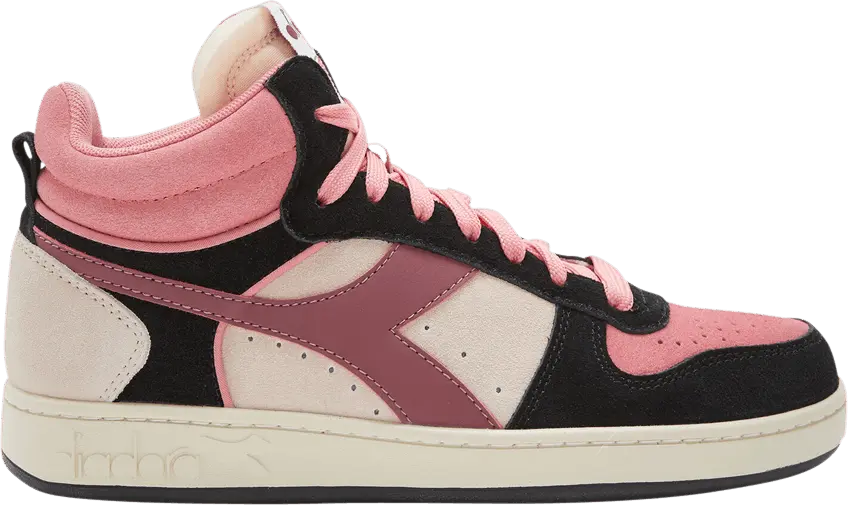  Diadora Wmns Magic Basket Demi Suede &#039;Black Silver Peony&#039;