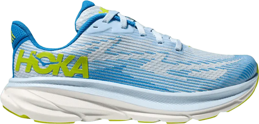  Hoka One One Clifton 9 Kids &#039;Ice Water Evening Primrose&#039;