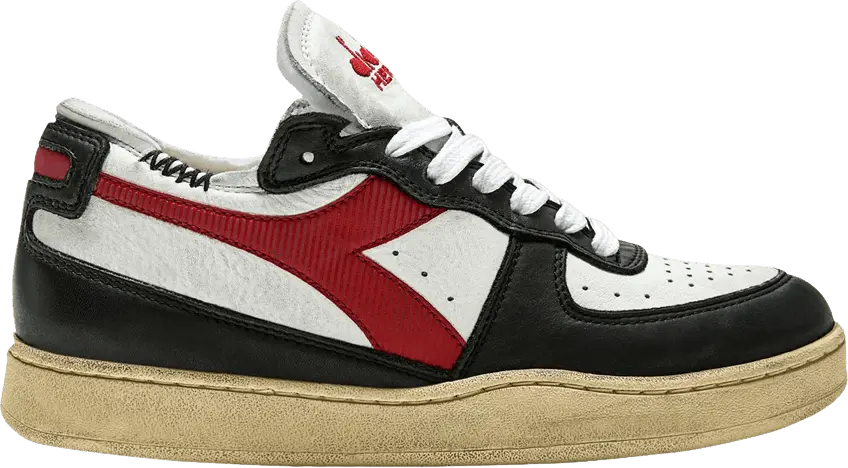  Diadora Mi Basket Row Cut &#039;Black White Red&#039;