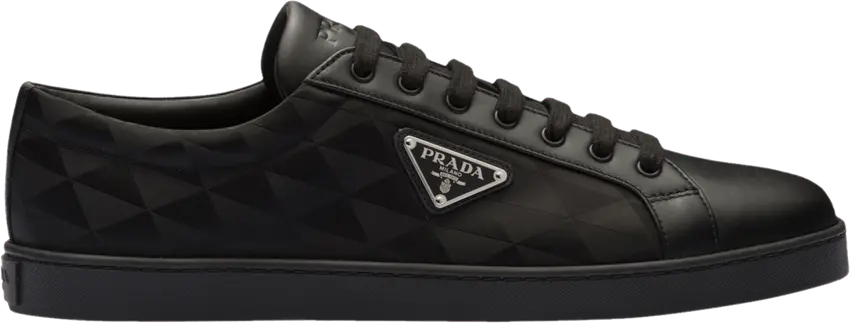  Prada Leather and Re-Nylon Sneaker &#039;Black Symbole Motif Pattern&#039;