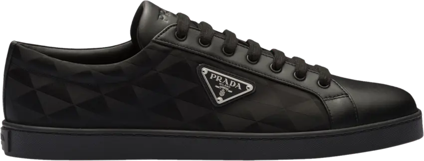 Prada Leather and Re-Nylon Sneaker &#039;Black Symbole Motif Pattern&#039;