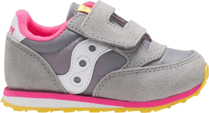  Saucony Jazz Hook &amp; Loop Big Kid &#039;Grey Pink&#039;