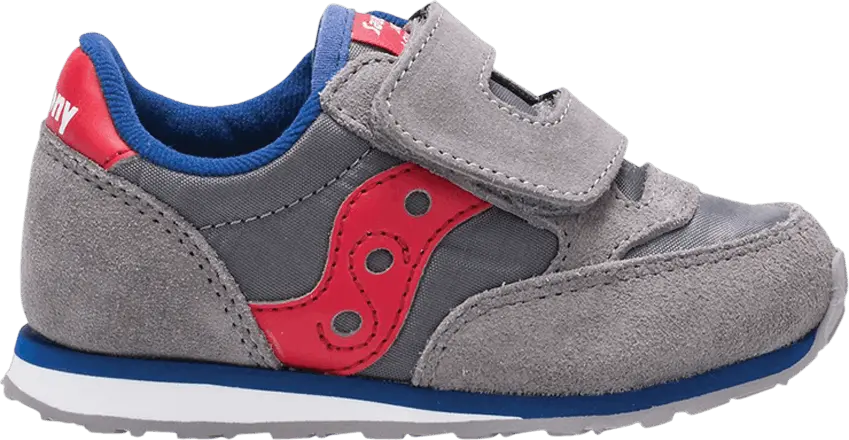  Saucony Jazz Hook &amp; Loop Big Kid &#039;Grey Red&#039;