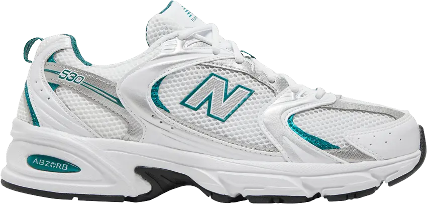  New Balance 530 White Silver Green