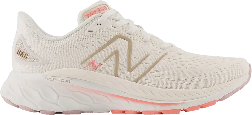  New Balance Wmns Fresh Foam X 860v13 2E Wide &#039;White Gold Grapefruit&#039;