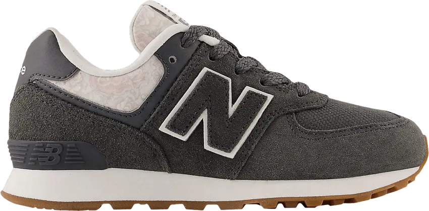  New Balance 574 Little Kid &#039;Floral - Blacktop Gum&#039;