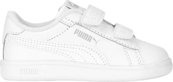  Puma Smash 3.0 Leather Velcro Toddler &#039;White Cool Light Grey&#039;