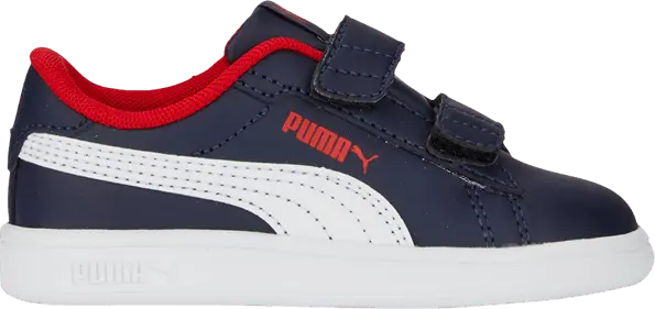  Puma Smash 3.0 Leather Velcro Toddler &#039;Navy Red&#039;