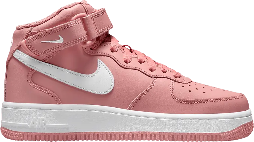  Nike Air Force 1 Mid LE Red Stardust White (GS)
