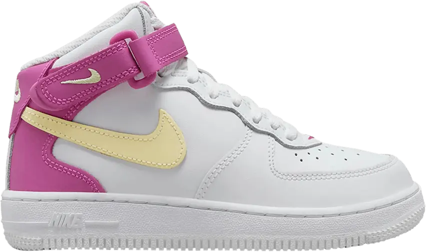  Nike Force 1 Mid LE PS &#039;White Citron Fuchsia&#039;