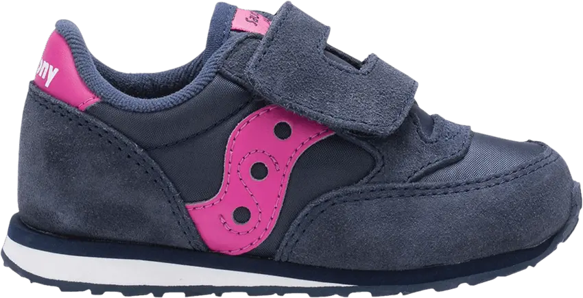  Saucony Jazz Hook &amp; Loop Big Kid &#039;Navy Pink&#039;