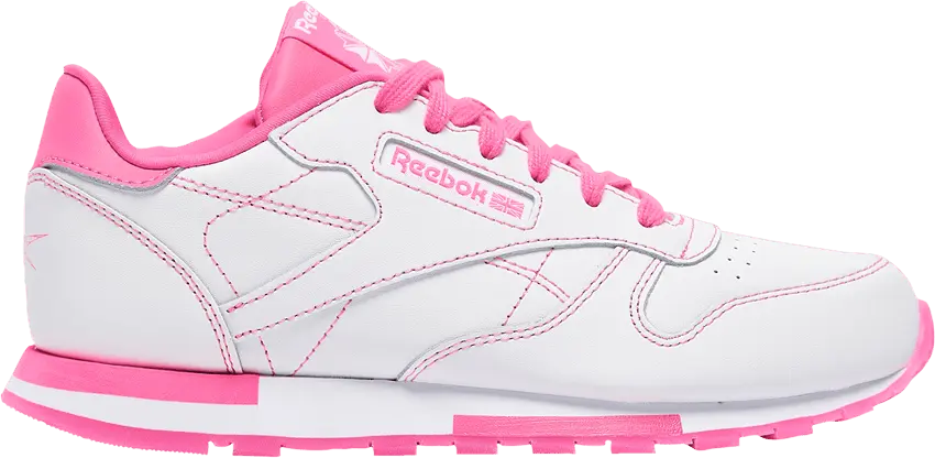  Reebok Classic Leather Big Kid &#039;White Atomic Pink&#039;