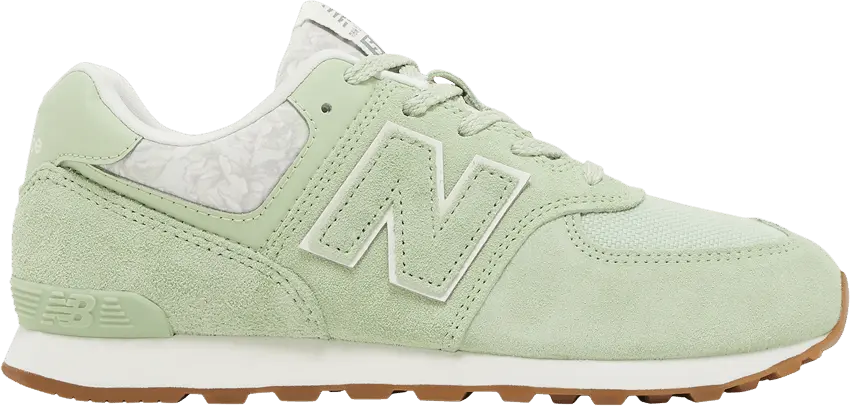  New Balance 574 Big Kid &#039;Floral - Avocado Gum&#039;