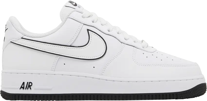  Nike Air Force 1 &#039;07 Low White Black Outline Swoosh