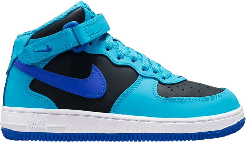  Nike Force 1 Mid LE PS &#039;Blue Lightning Black&#039;