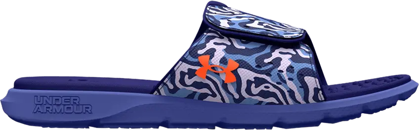  Under Armour Wmns Ignite Pro Graphic Strap Slide &#039;Baja Blue Camo&#039;