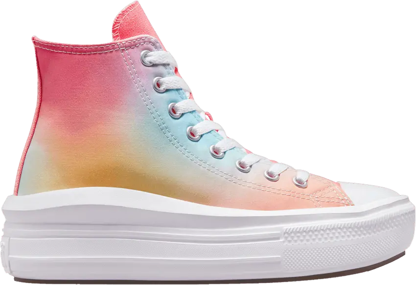  Converse Chuck Taylor All Star Move Platform High GS &#039;Rainbow Ombre&#039;