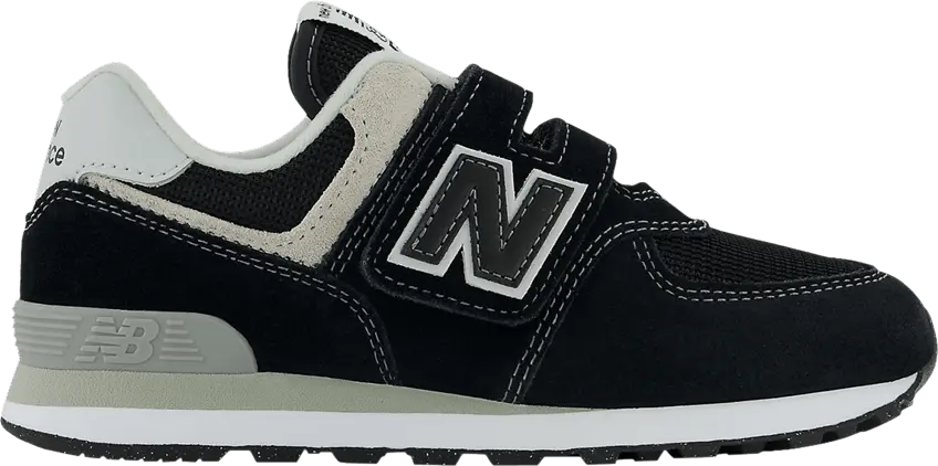  New Balance 574 Hook &amp; Loop Little Kid &#039;Core Pack - Black&#039;