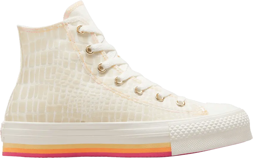  Converse Chuck Taylor All Star EVA Lift Platform High GS &#039;Glazed Chrome&#039;