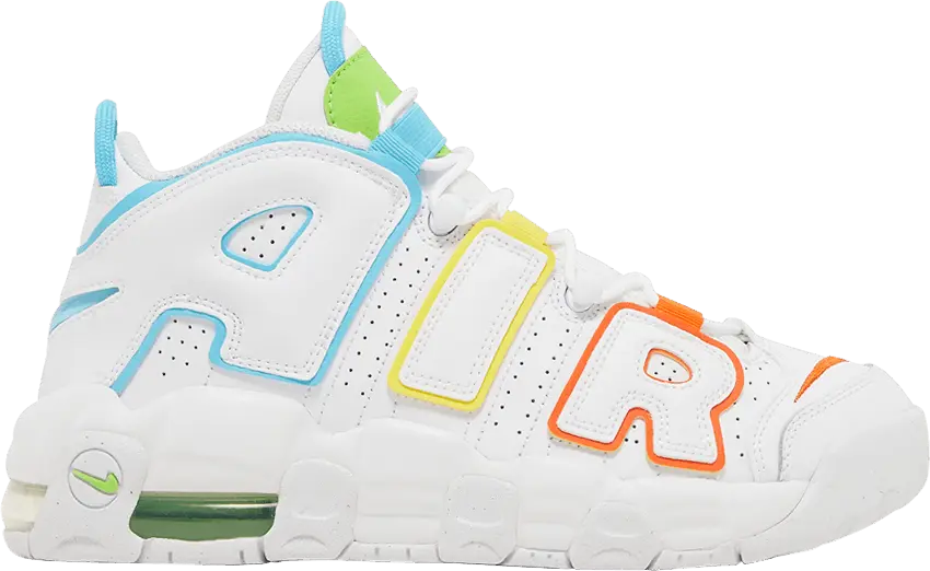  Nike Air More Uptempo White Multi-Color (GS)