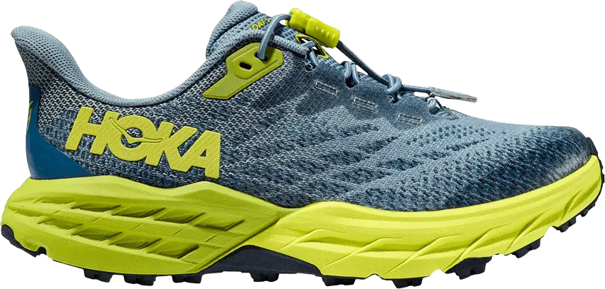  Hoka One One Speedgoat 5 Kids &#039;Stone Blue Dark Citron&#039;