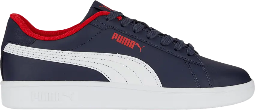  Puma Smash 3.0 Leather Big Kid &#039;Navy Red&#039;