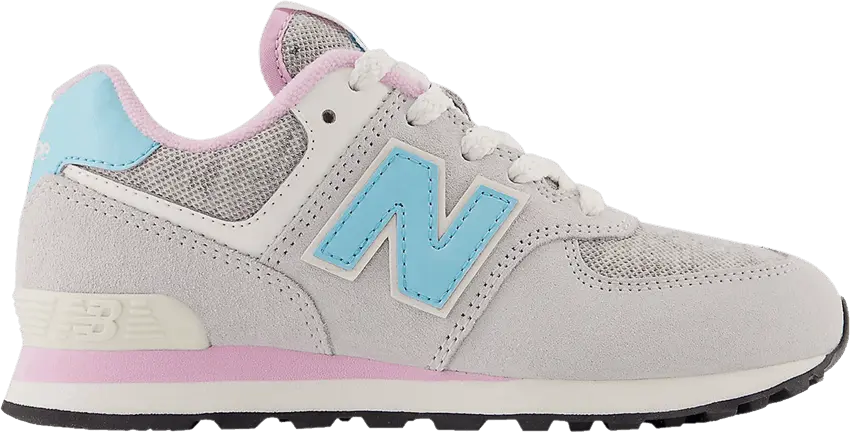  New Balance 574 Little Kid Wide &#039;Brighton Grey Summer Aqua&#039;