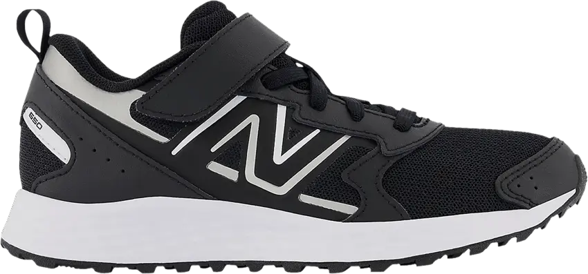  New Balance Fresh Foam 650 Bungee Lace Top Strap Big Kid &#039;Black Metallic Silver&#039;