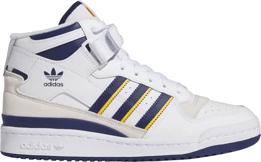  Adidas Wmns Forum Mid &#039;White Blue Yellow&#039;