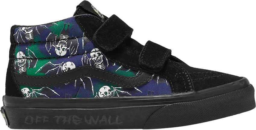  Vans Sk8-Mid Reissue V Kids &#039;Glow-In-The-Dark Skull Print&#039;