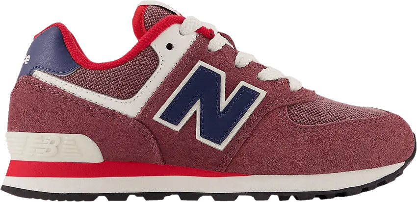  New Balance 574 Little Kid Wide &#039;Washed Burgundy Navy&#039;