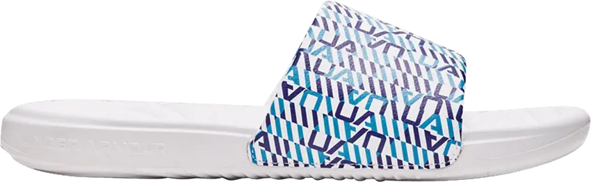  Under Armour Ansa Graphic Slide &#039;Blue Mirage Monogram&#039;