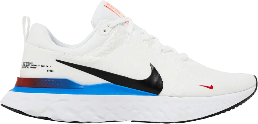  Nike React Infinity Run Flyknit 3 &#039;White Photo Blue Red&#039;