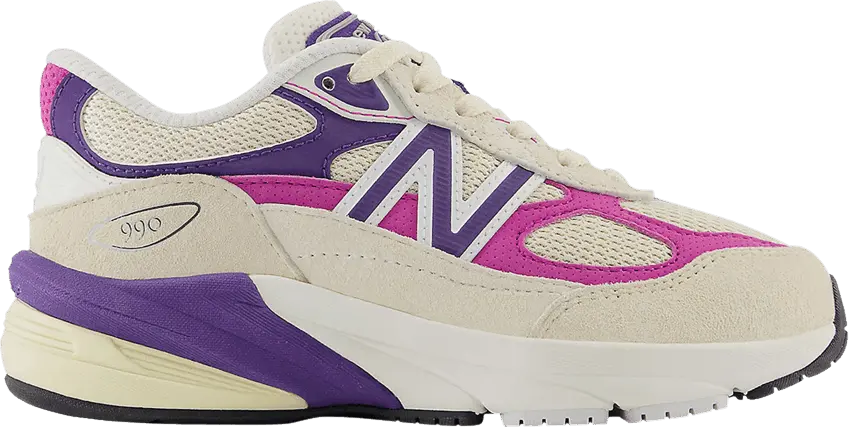  New Balance Teddy Santis x 990v6 Little Kid Wide &#039;Macadamia Nut Magenta&#039;