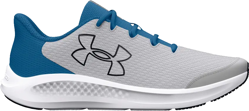 Under Armour Charged Pursuit 3 GS &#039;Big Logo - Mod Grey Cosmic Blue&#039;
