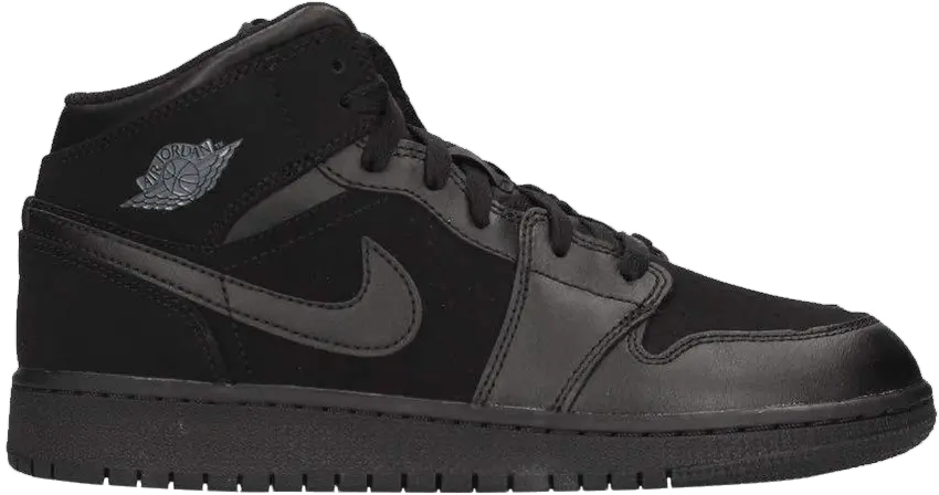  Jordan 1 Mid Triple Black (2016) (GS)