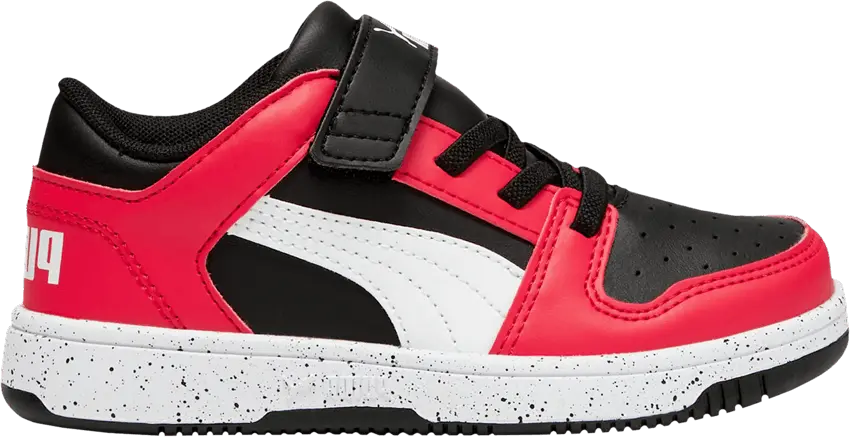 Puma Rebound V6 Low Little Kid &#039;High Risk Red Black&#039;