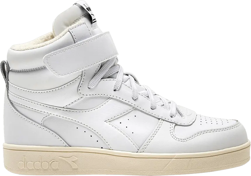  Diadora Magic Basket Mid Little Kid &#039;Triple White&#039;