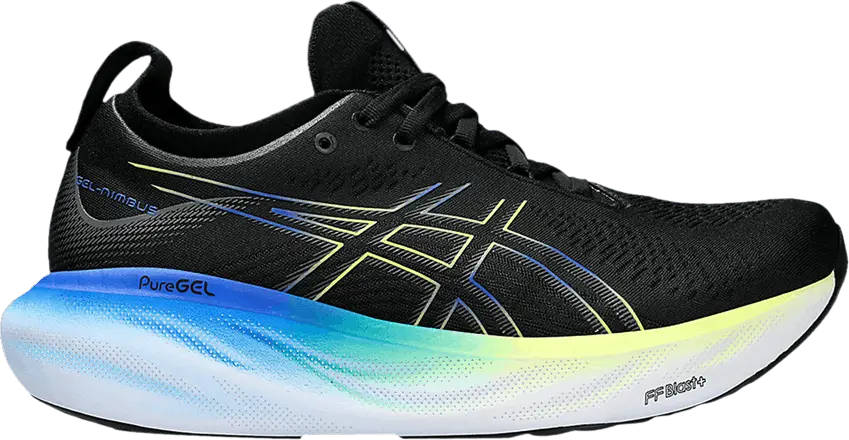  Asics Gel Nimbus 25 Wide &#039;Black Glow Yellow&#039;