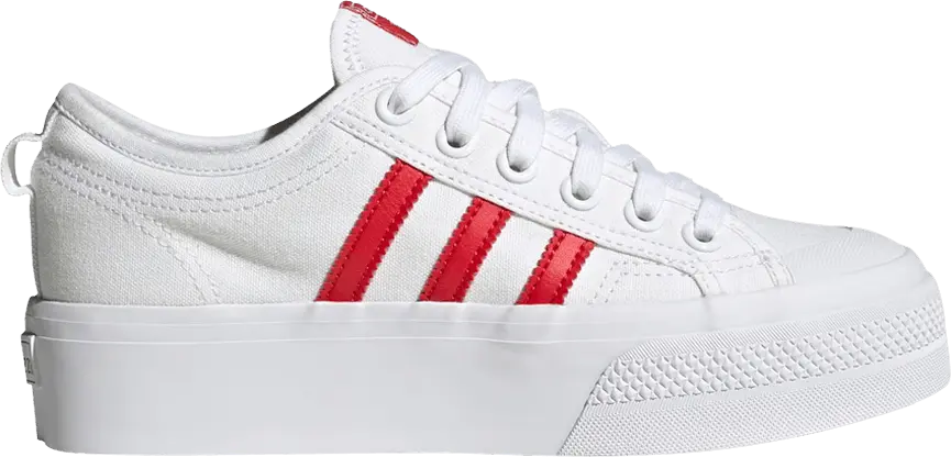  Adidas Wmns Nizza Platform &#039;White Scarlet&#039;