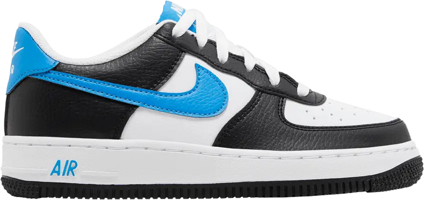  Nike Air Force 1 Low White Black Light Photo Blue (GS)