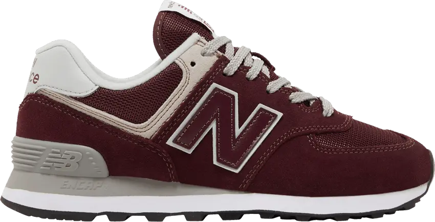  New Balance 574 Core Burgundy White (Women&#039;s)