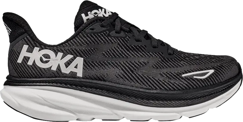  Hoka One One Clifton 9 Black White (Women&#039;s)