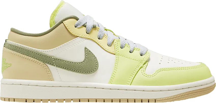  Jordan 1 Low Sail White Oil Green (Women&#039;s)